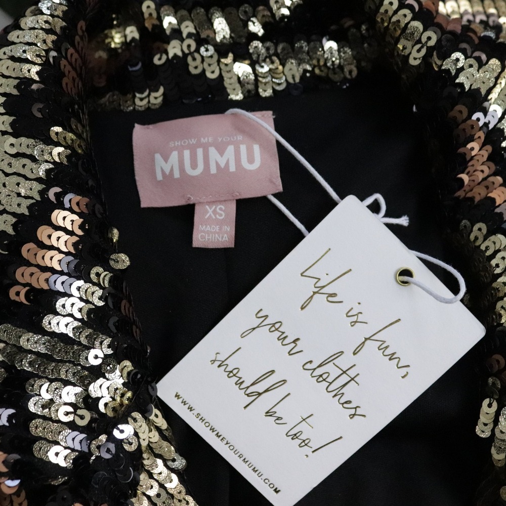 NWT Show Me Your Mumu Bazel Blazer Dress Party Cheetah Sequins XS - Picture 8 of 10